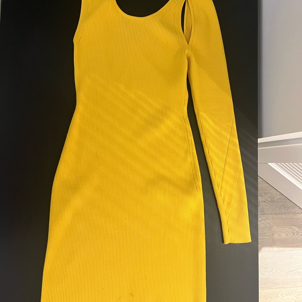 Rag & Bone Yellow Asymmetrical Cut Out Dress